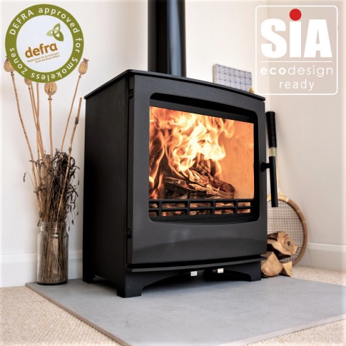 Ecosy+ Newburn 5 Wide - 5kw - Defra Approved -  Eco Design Ready - Multi-Fuel Stove